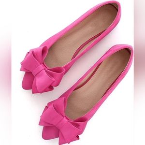 NWOT Sailing Lu Bow-knot Ballet Flats Womens Pointy Toe Size 38/7